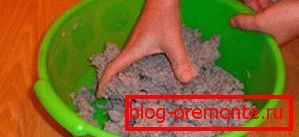 Papier mache kneading